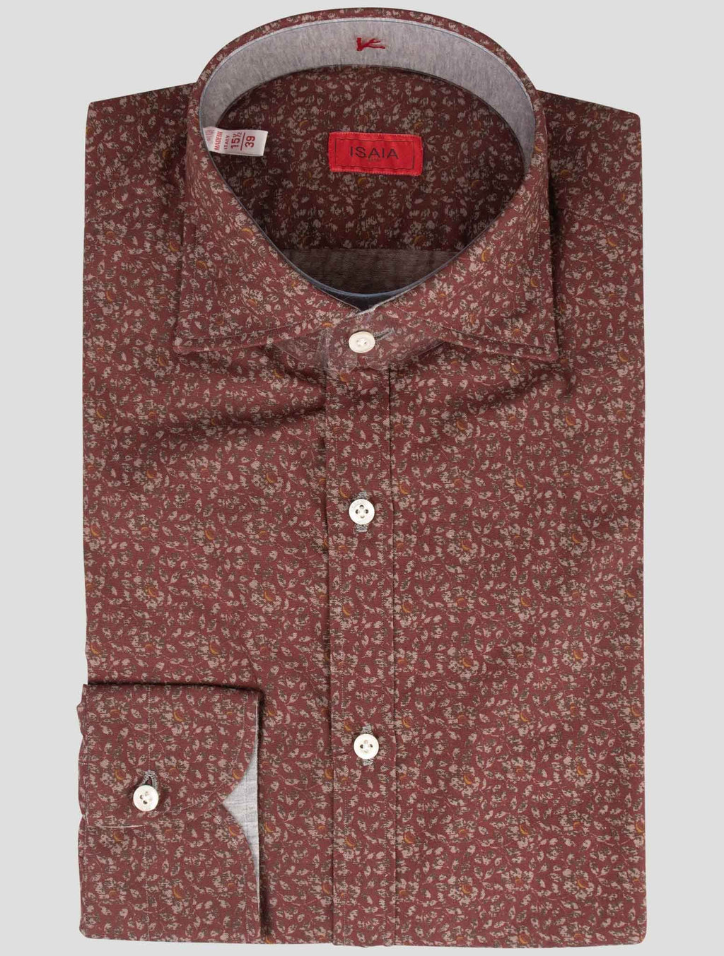 Isaia Isaia Burgundy Cotton Shirt Burgundy 000