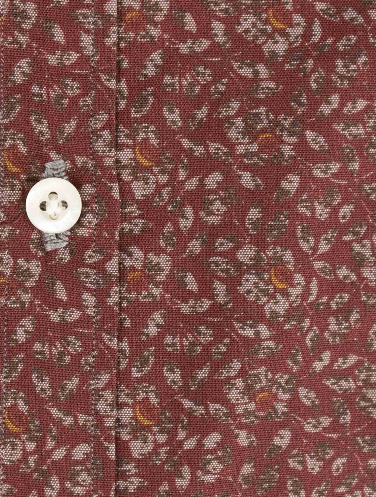 Isaia Burgundy Cotton Shirt