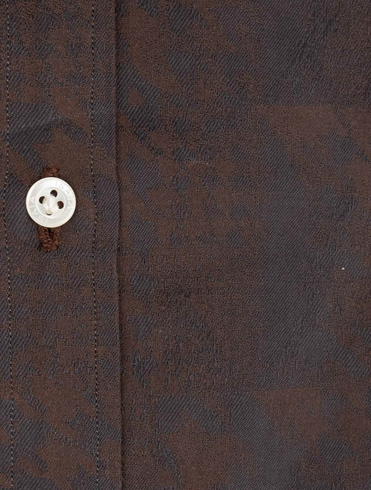 Isaia Brown Cotton Shirt