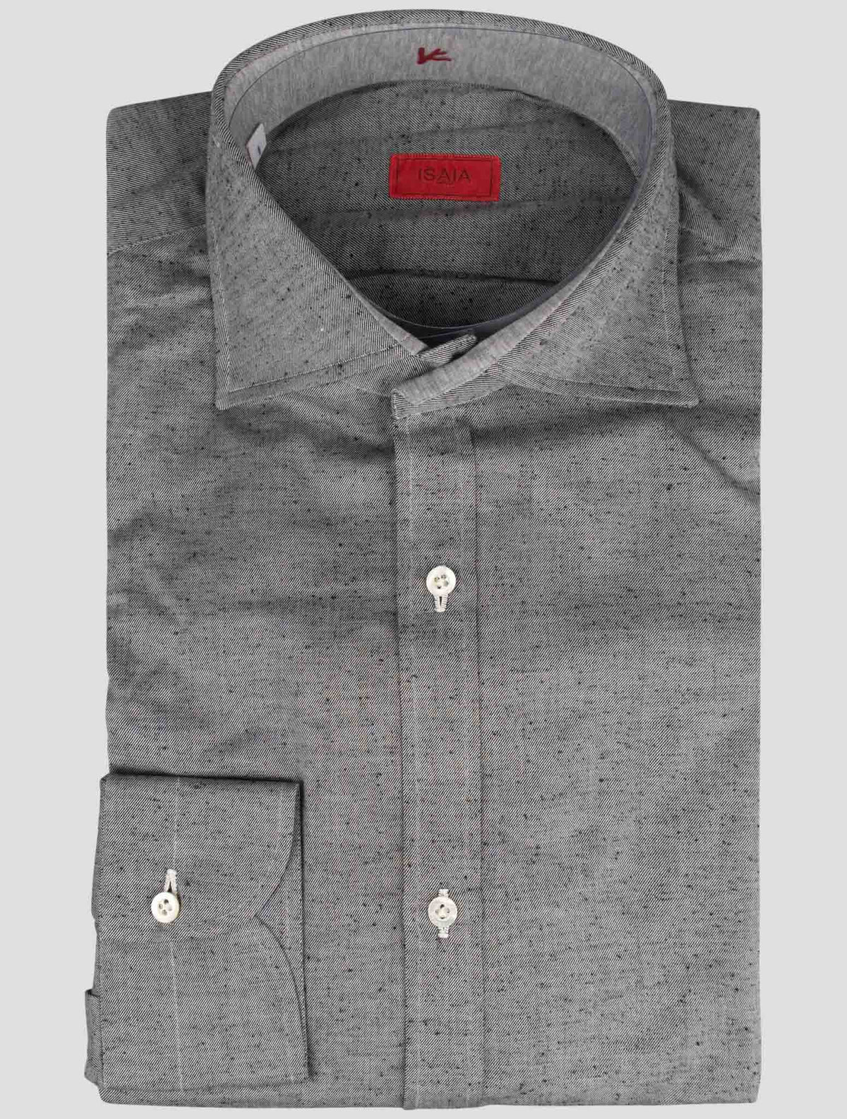 Isaia Gray Cotton Shirt