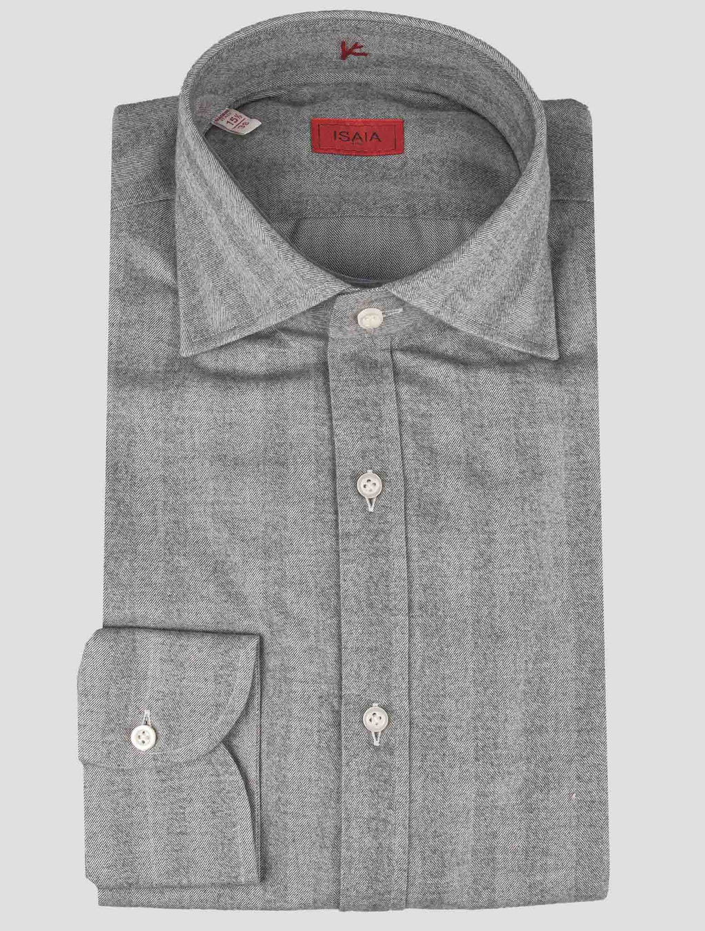 Isaia Gray Cotton Shirt