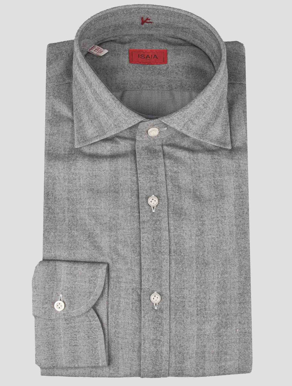Isaia Gray Cotton Shirt