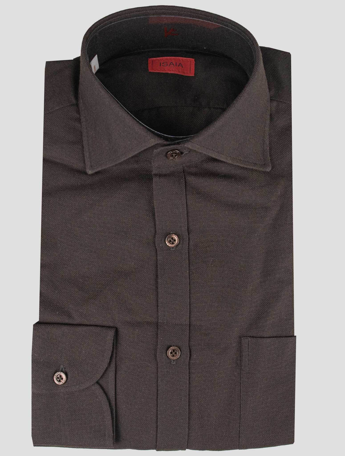 Isaia Blue Cotton Cashmere Shirt