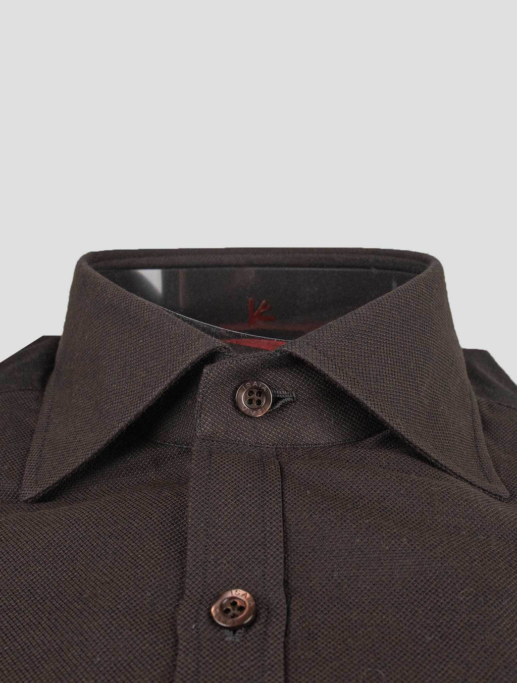 Isaia Isaia Blue Cotton Cashmere Shirt Brown 001