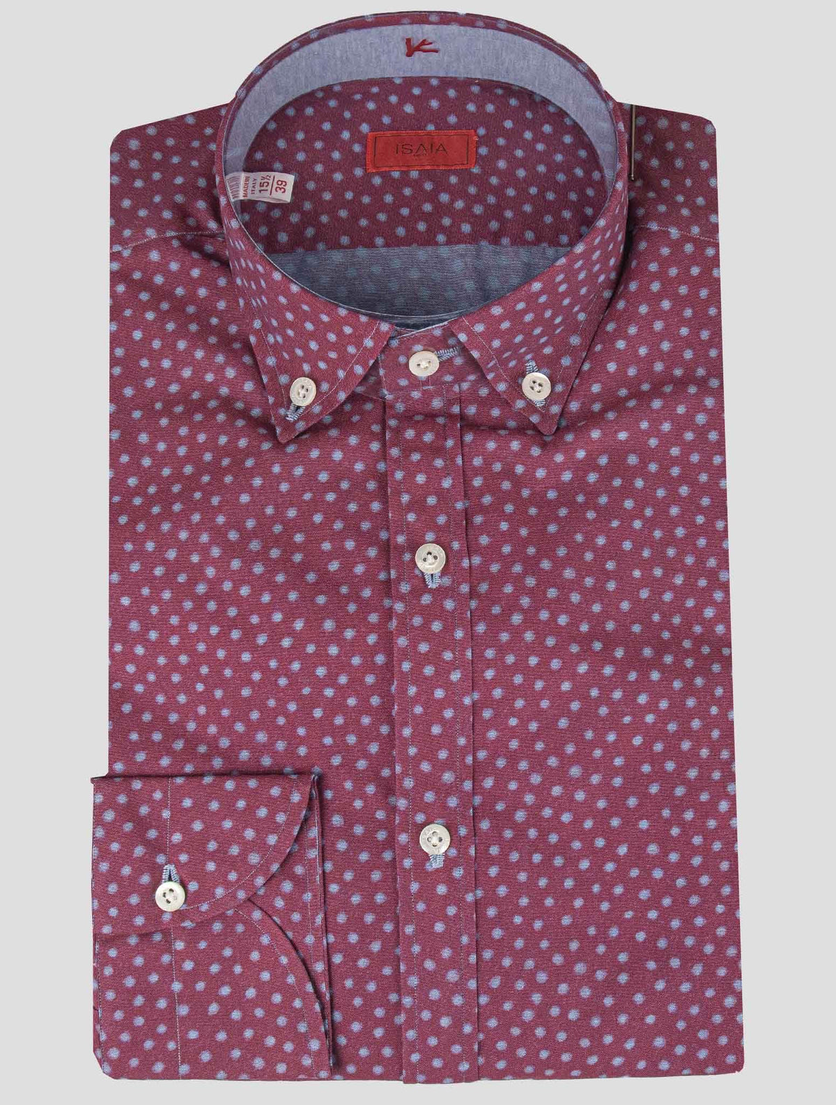 Isaia Purple Light Blue Cotton Shirt