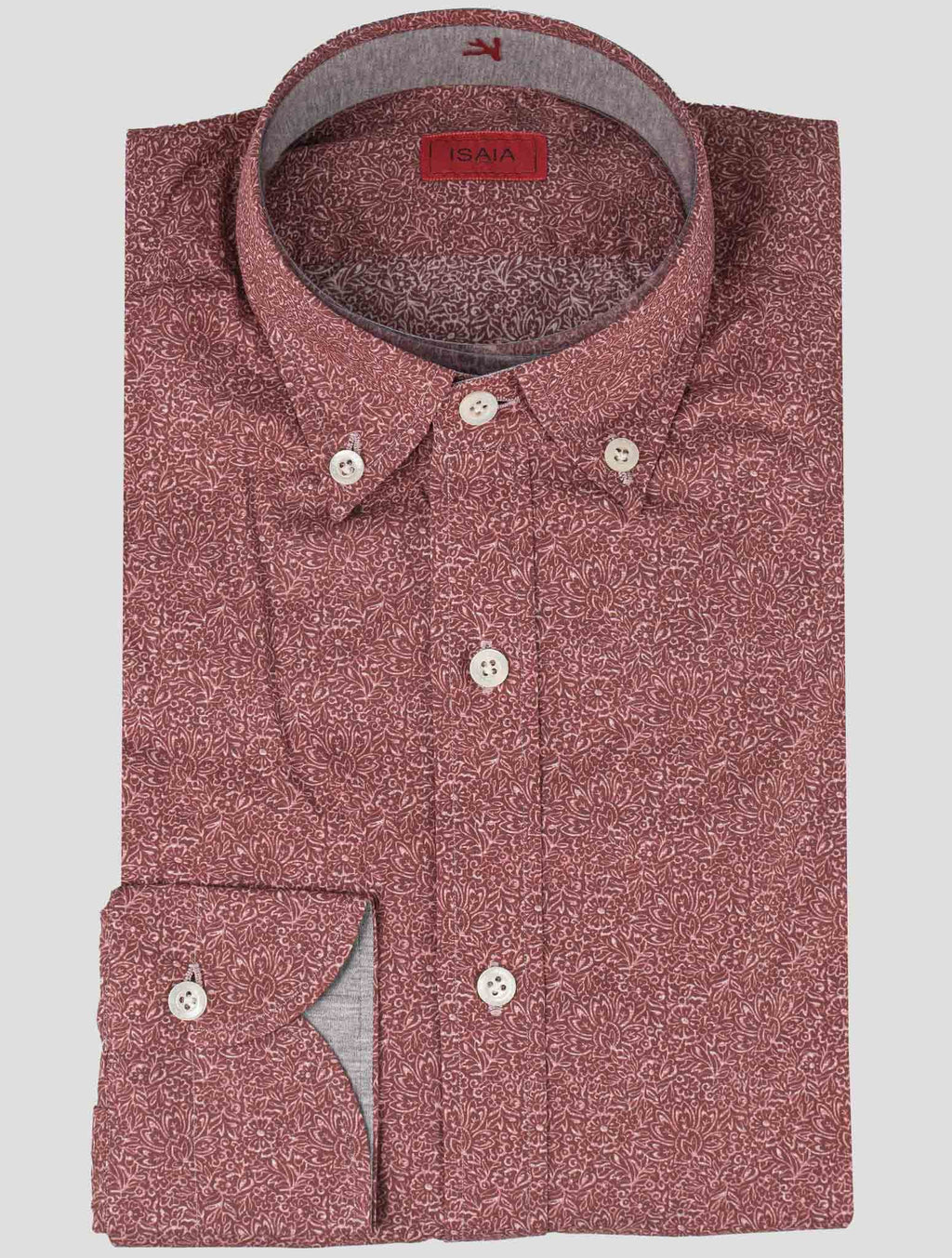 Isaia Red Cotton Shirt