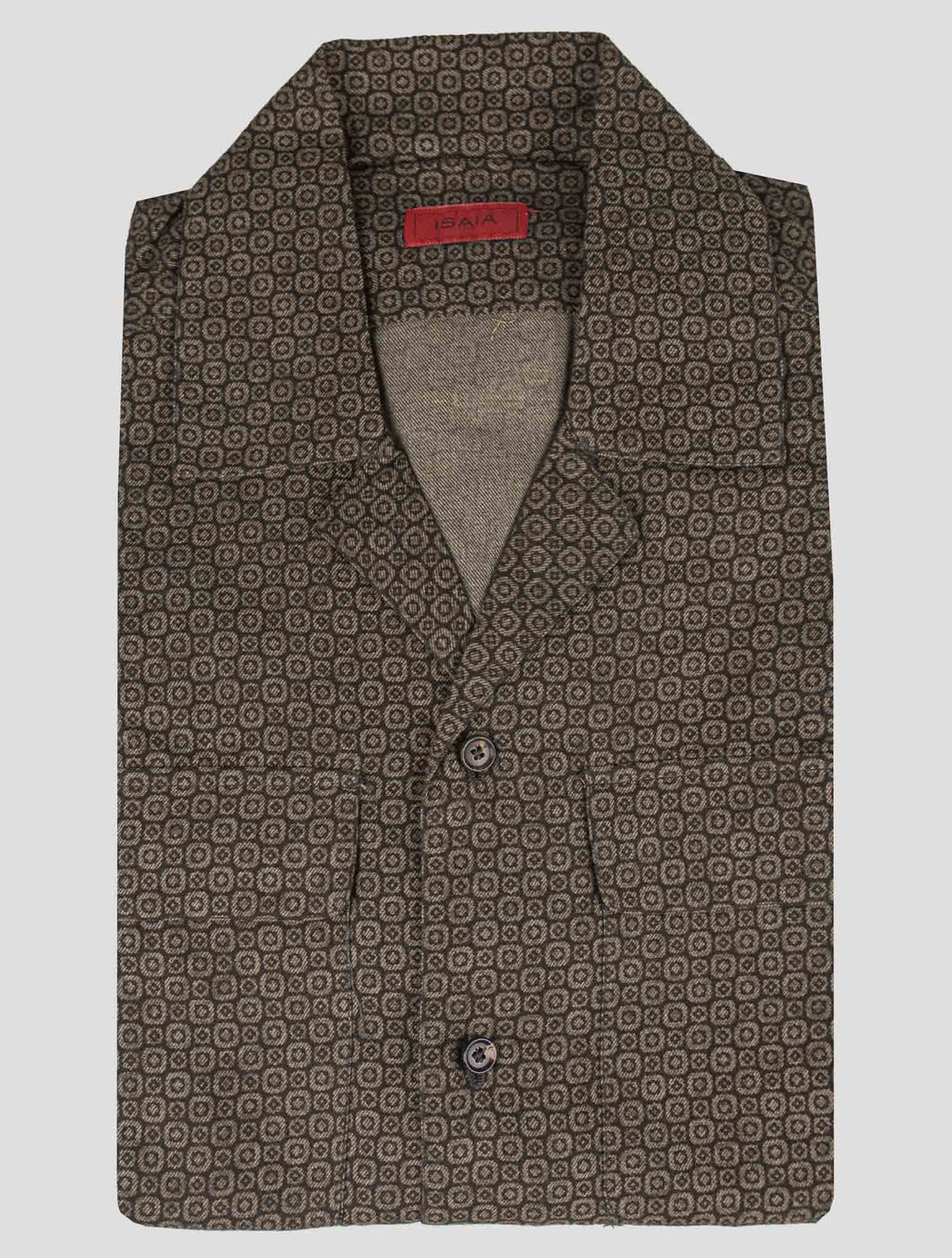 Isaia Brown Cotton Shirt