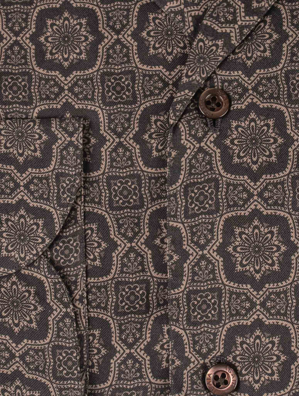 Isaia Brown Silk Shirt