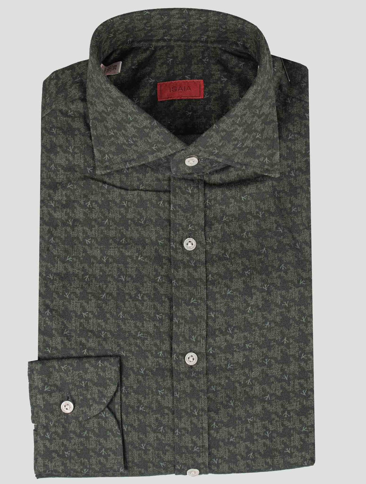 Isaia Green Cotton Shirt