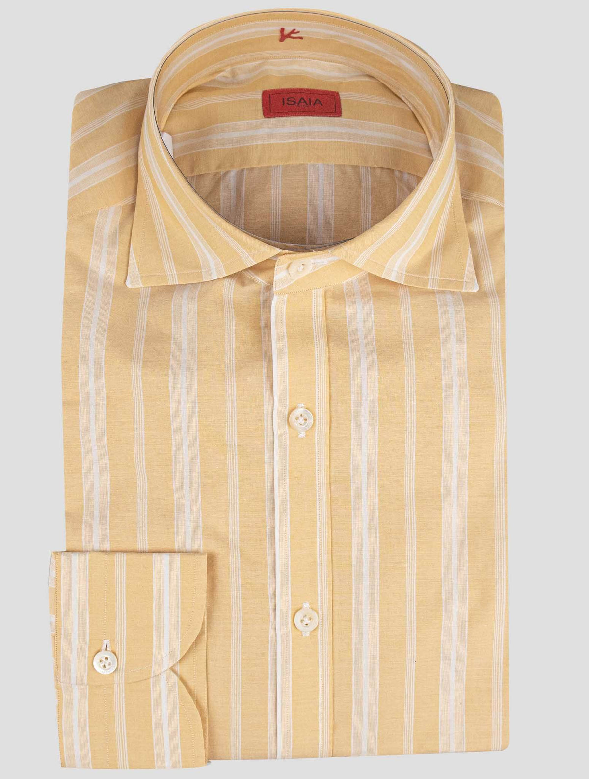 Isaia Isaia Yellow White Cotton Shirt Yellow / White 000