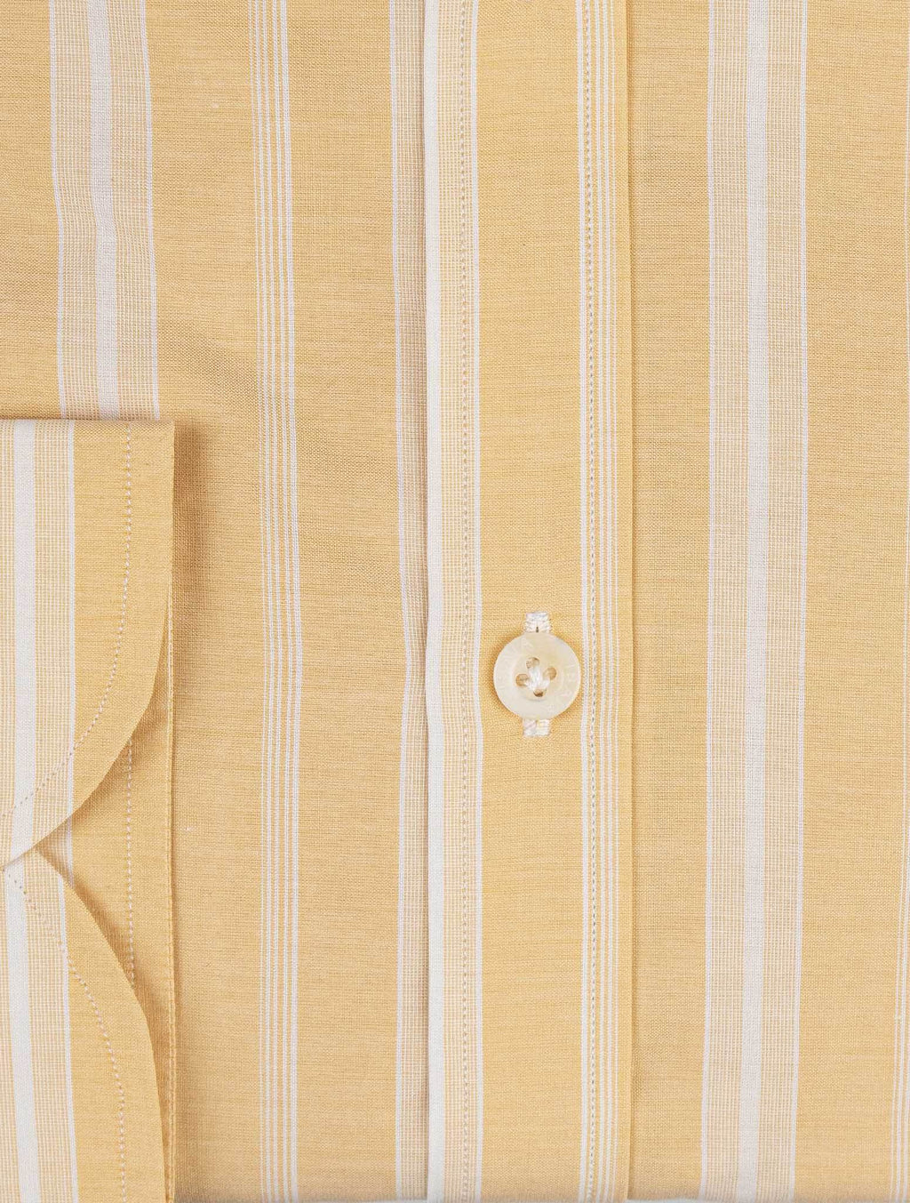 Isaia Yellow White Cotton Shirt