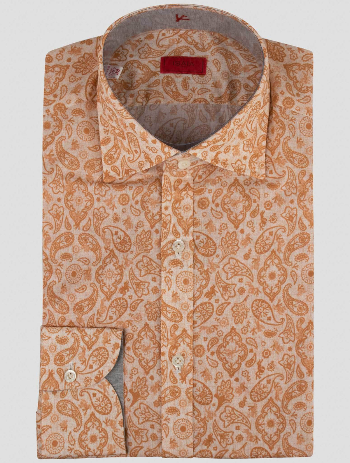 Isaia Isaia Orange Cotton Shirt Orange