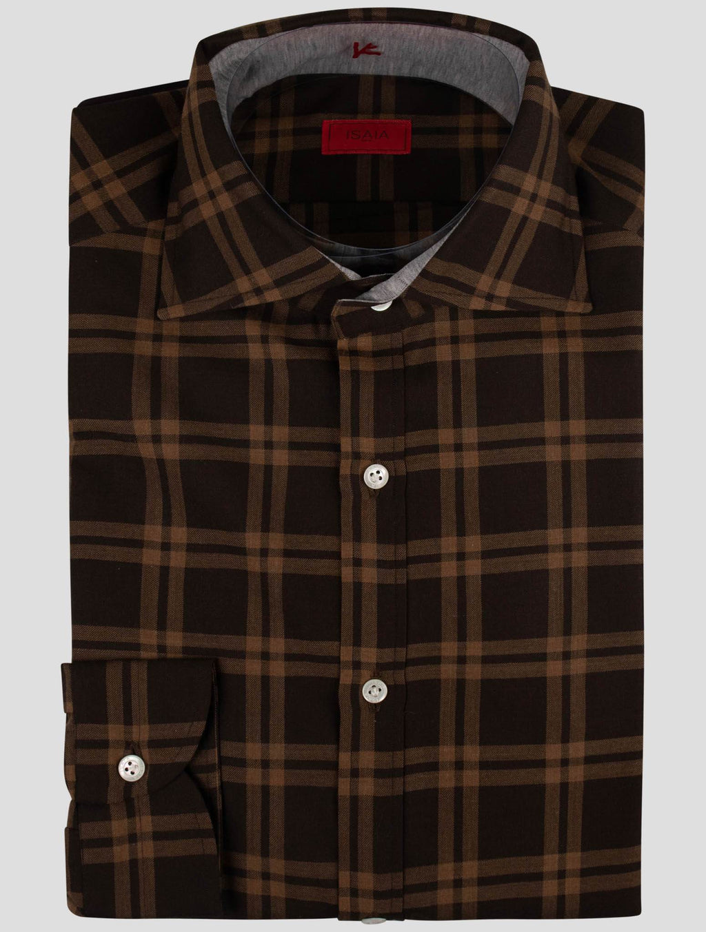 Isaia Brown Cashmere Shirt