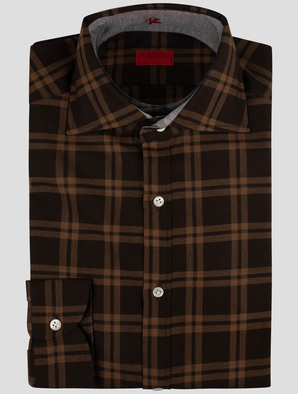 Isaia Brown Cashmere Shirt