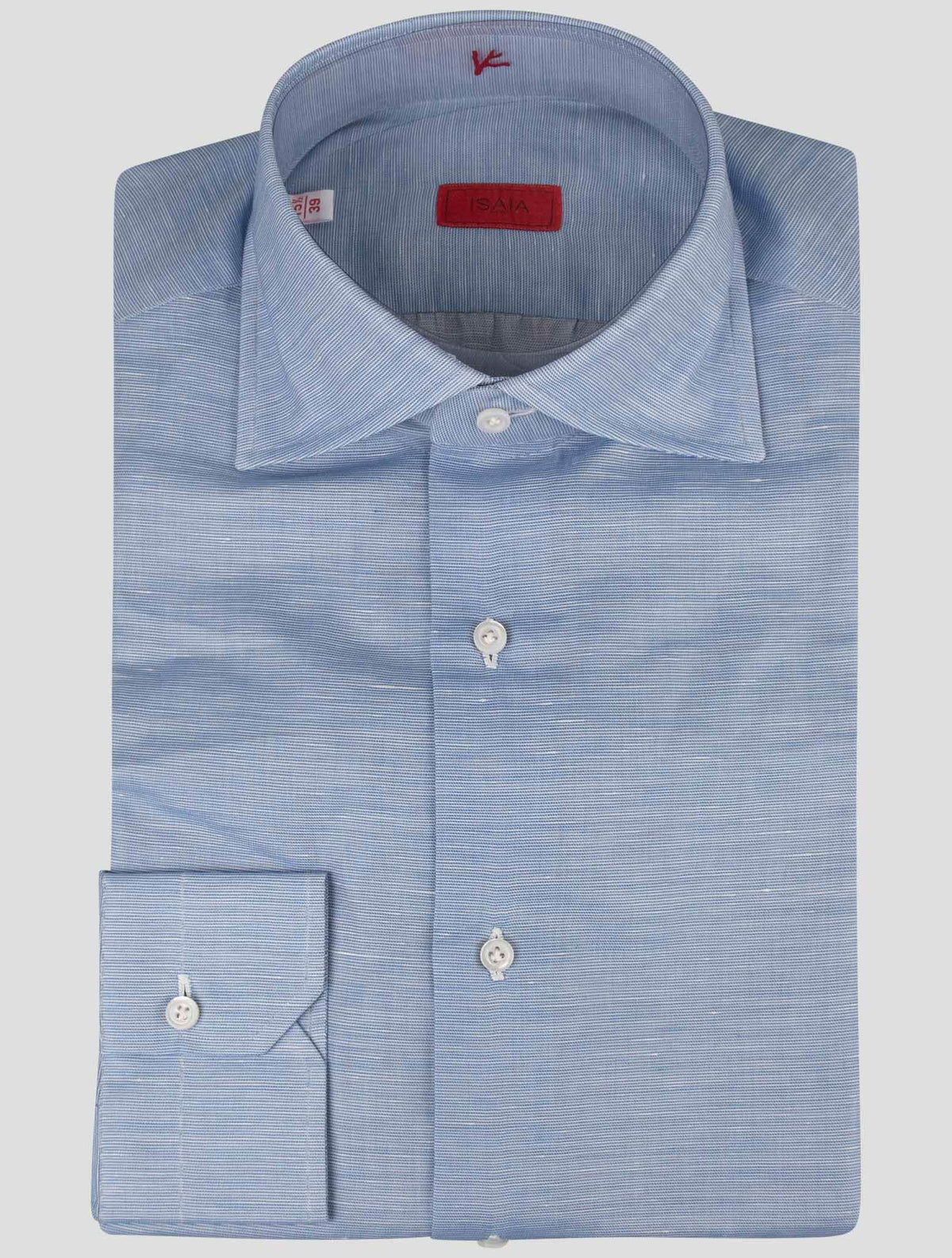 Isaia Blue Cotton Linen Shirt