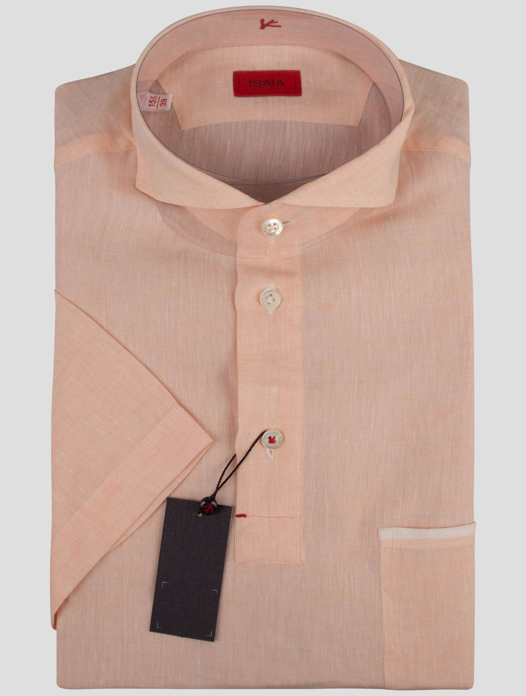 Isaia Pink Linen Polo