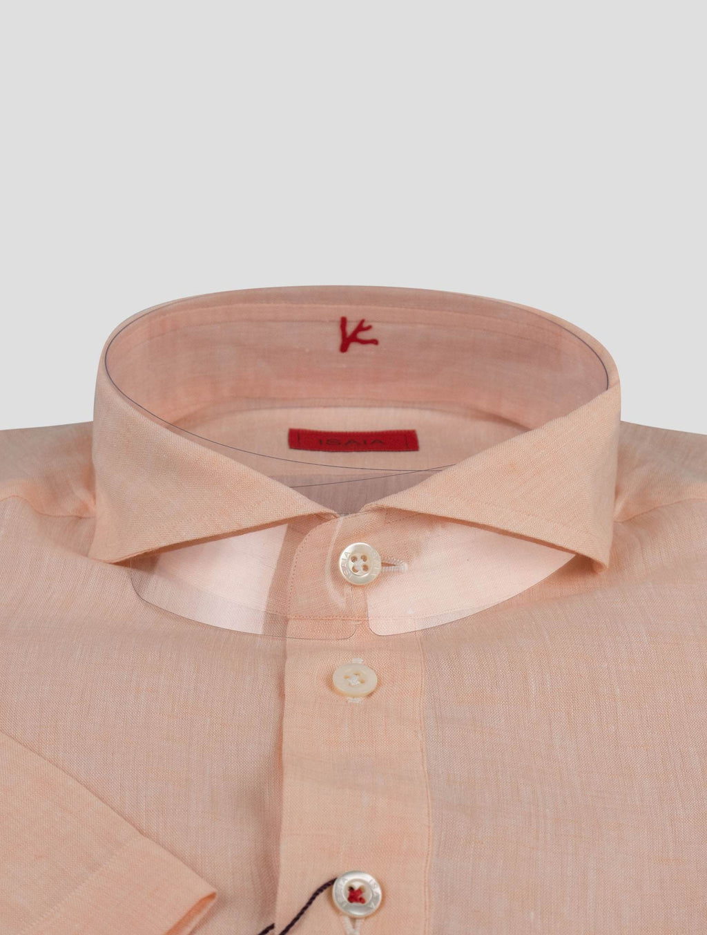 Isaia Isaia Pink Linen Polo Pink 001