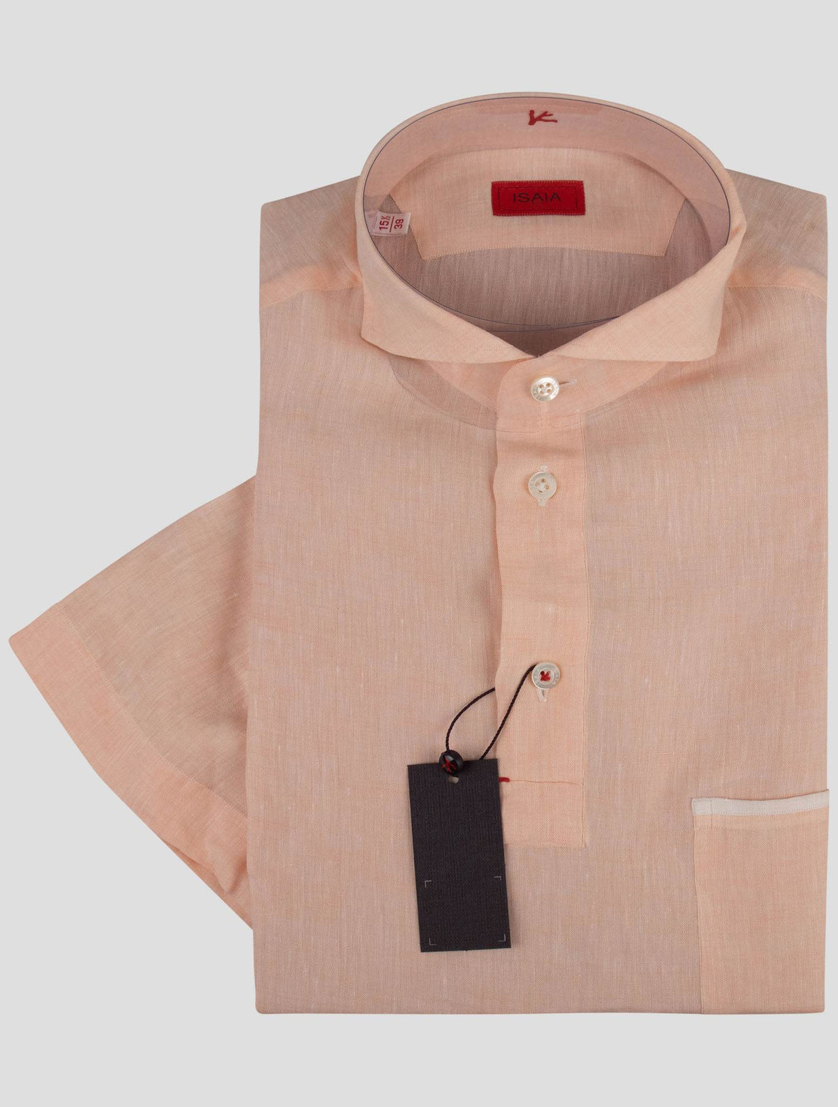 Isaia Pink Linen Polo