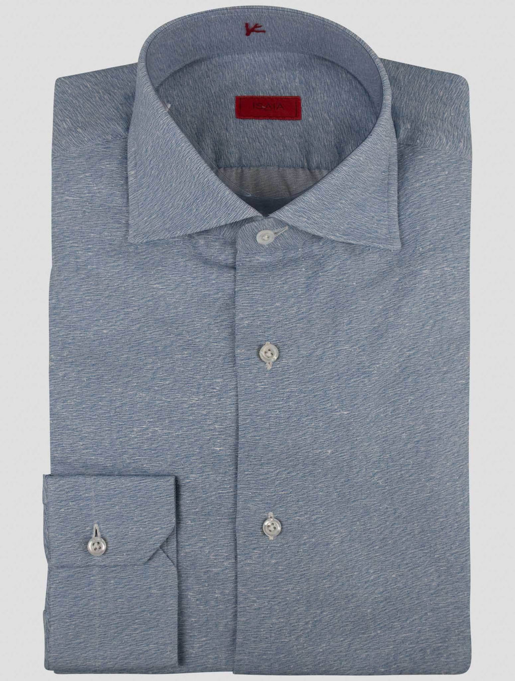 Isaia Light Blue Cotton Silk Shirt