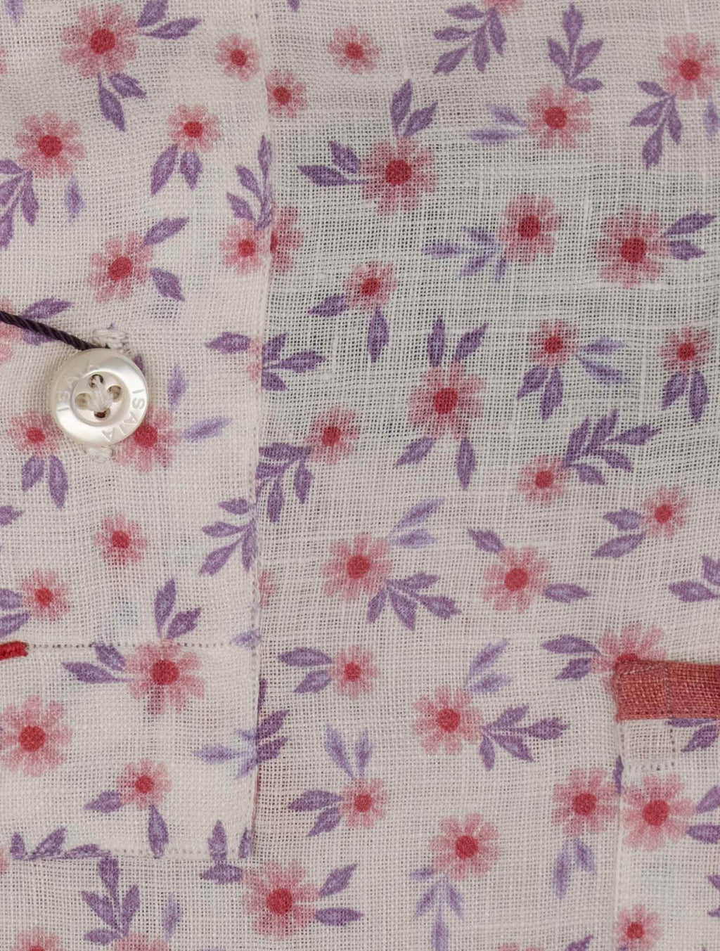 Isaia White Linen Polo