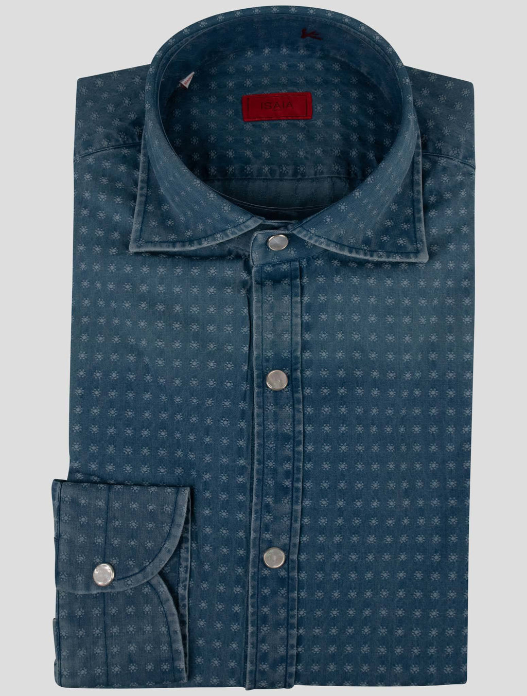 Isaia Blue Cotton Shirt