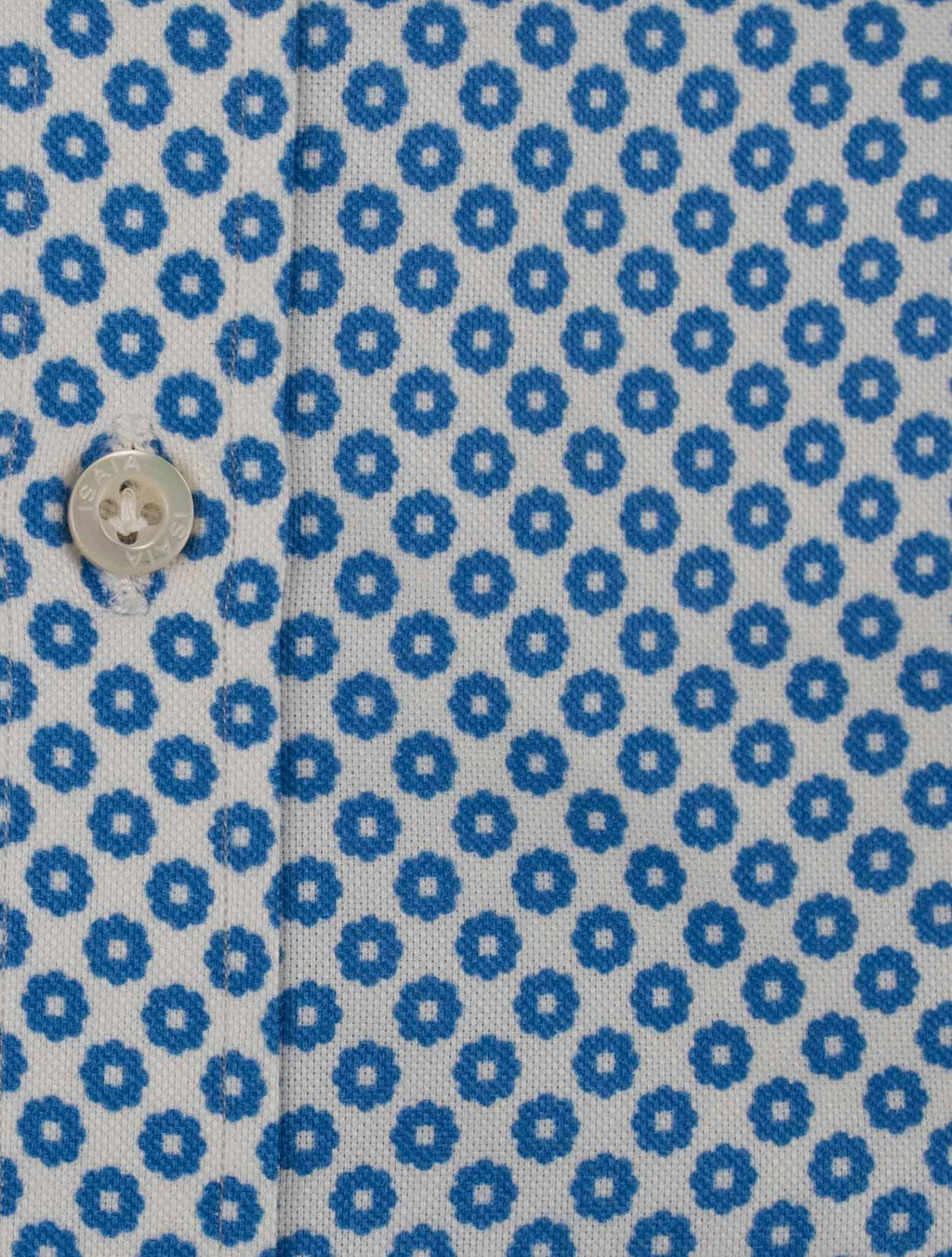 Isaia Blue White Cotton Shirt