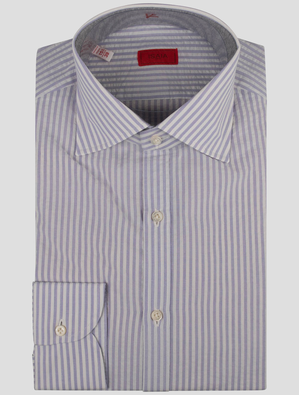 Isaia Isaia Purple White Cotton Shirt Purple / White 000