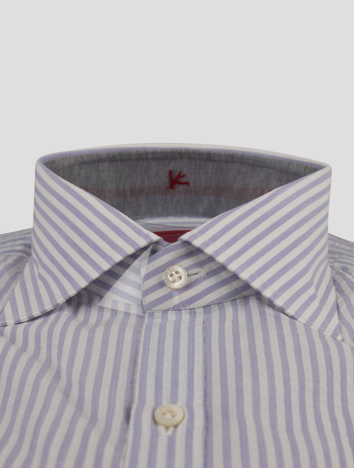 Isaia Isaia Purple White Cotton Shirt Purple / White 001