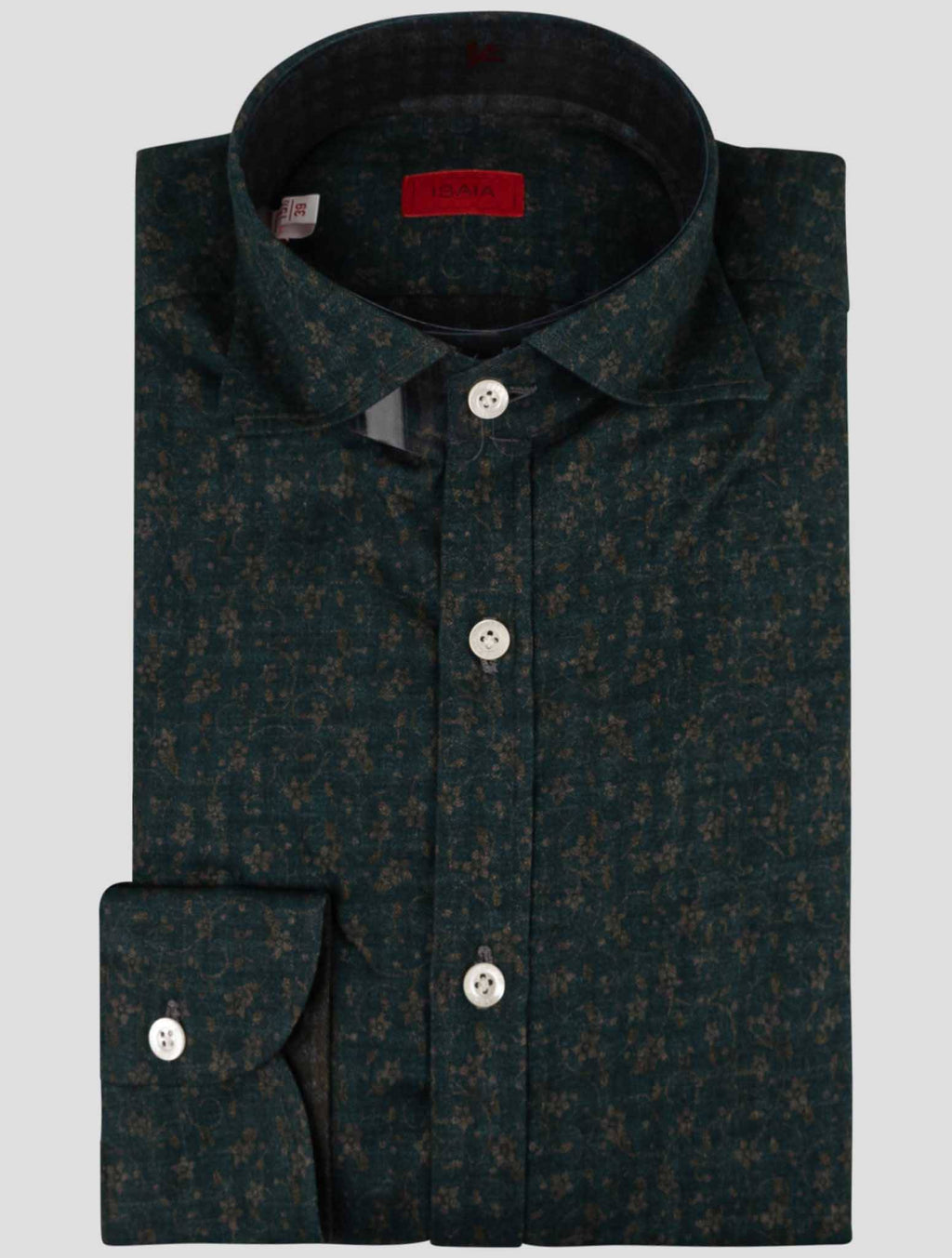Isaia Green Cotton Shirt
