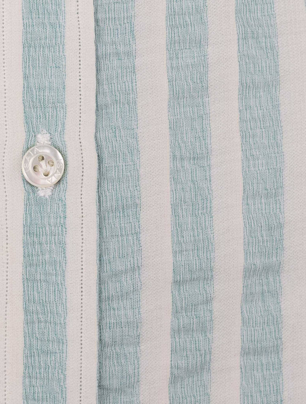 Isaia Isaia Green White Cotton Shirt Green