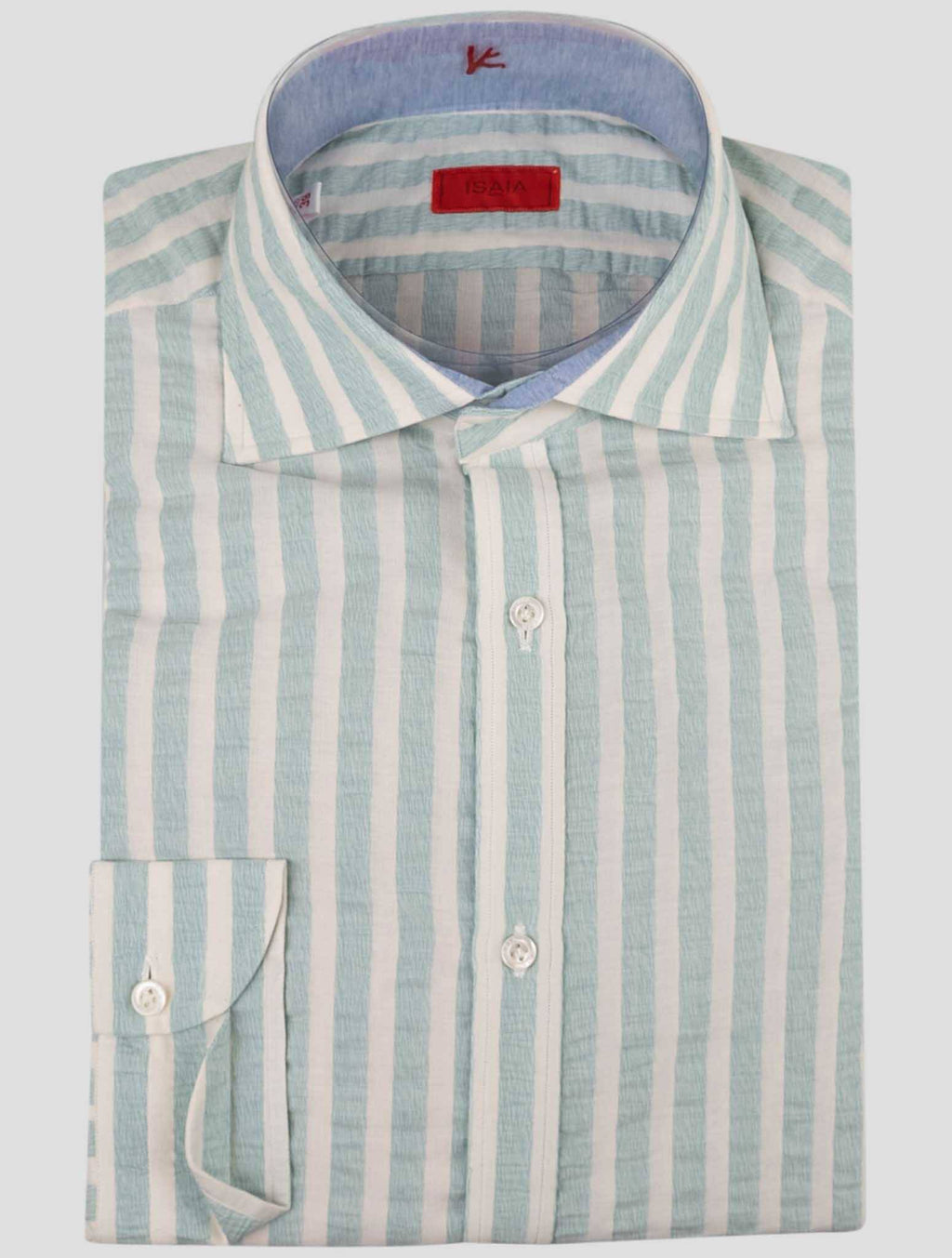 Isaia Isaia Green White Cotton Shirt Green 000