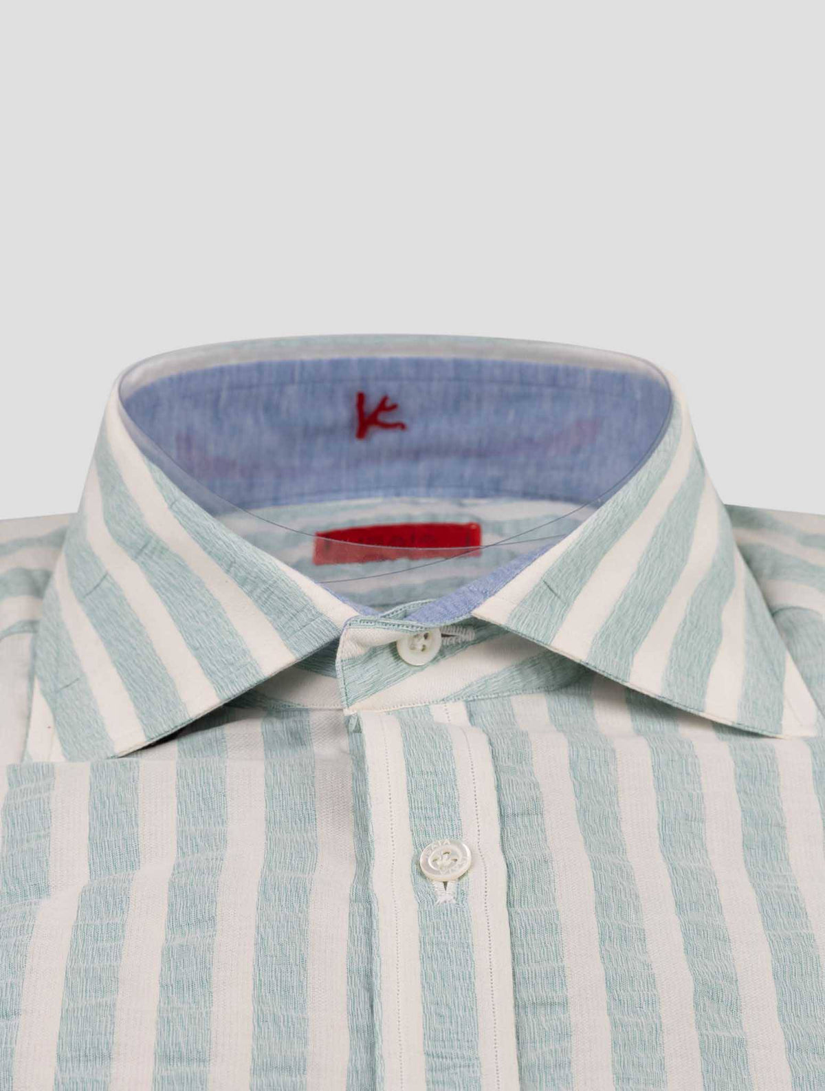 Isaia Isaia Green White Cotton Shirt Green 001