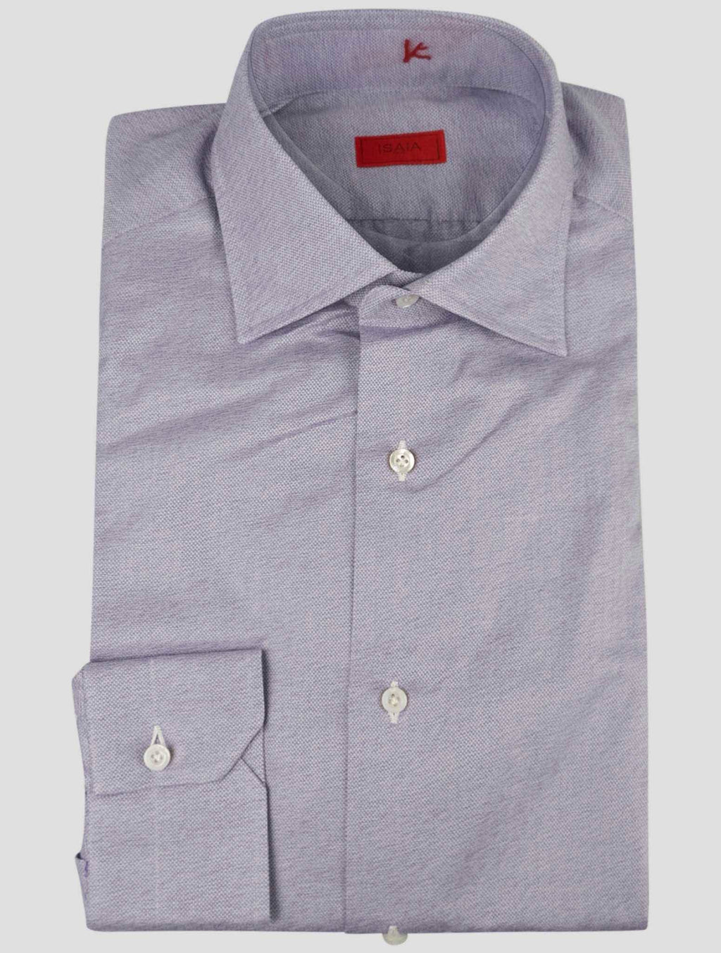 Isaia Purple Cotton Shirt