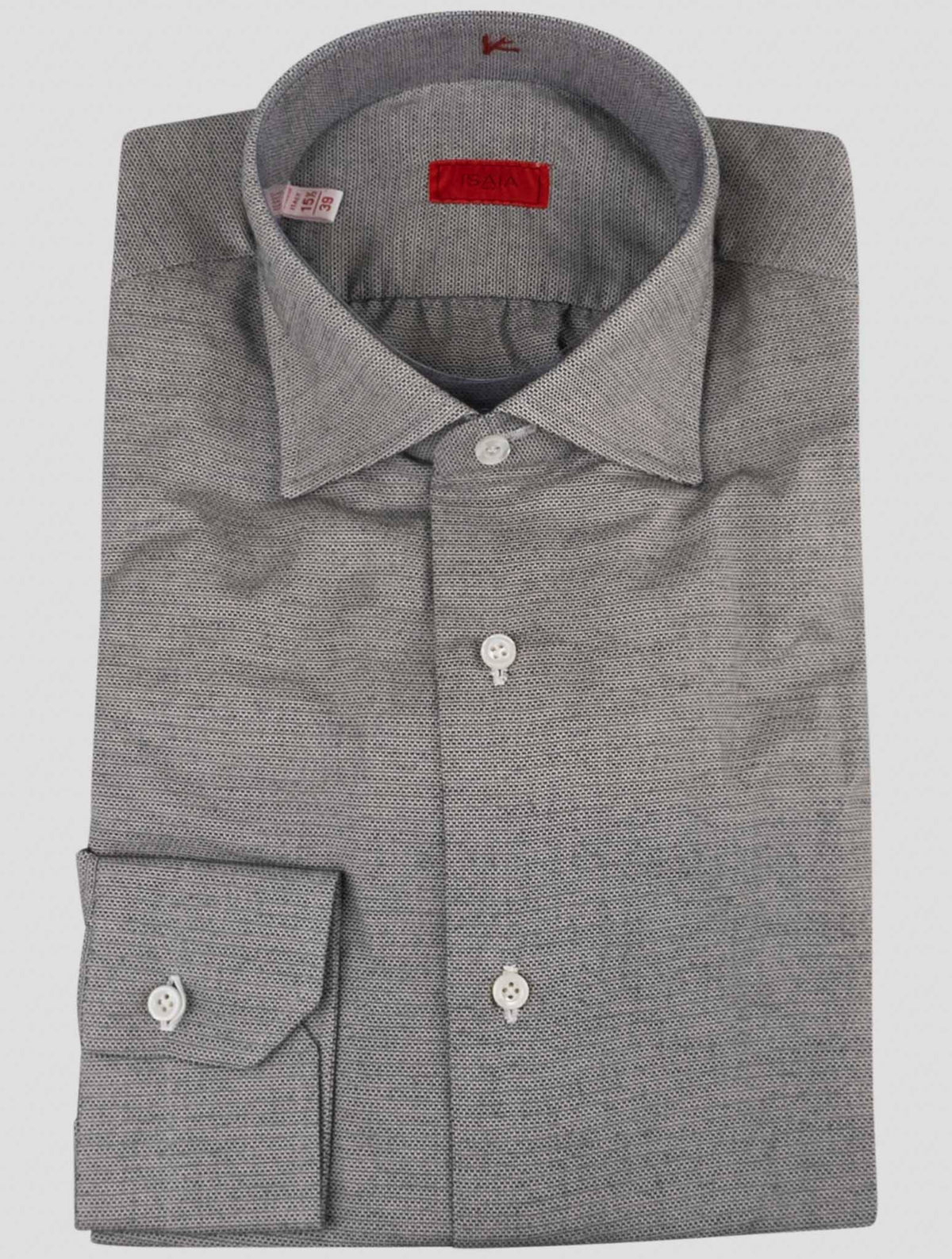 Isaia Gray Cotton Cashmere Shirt