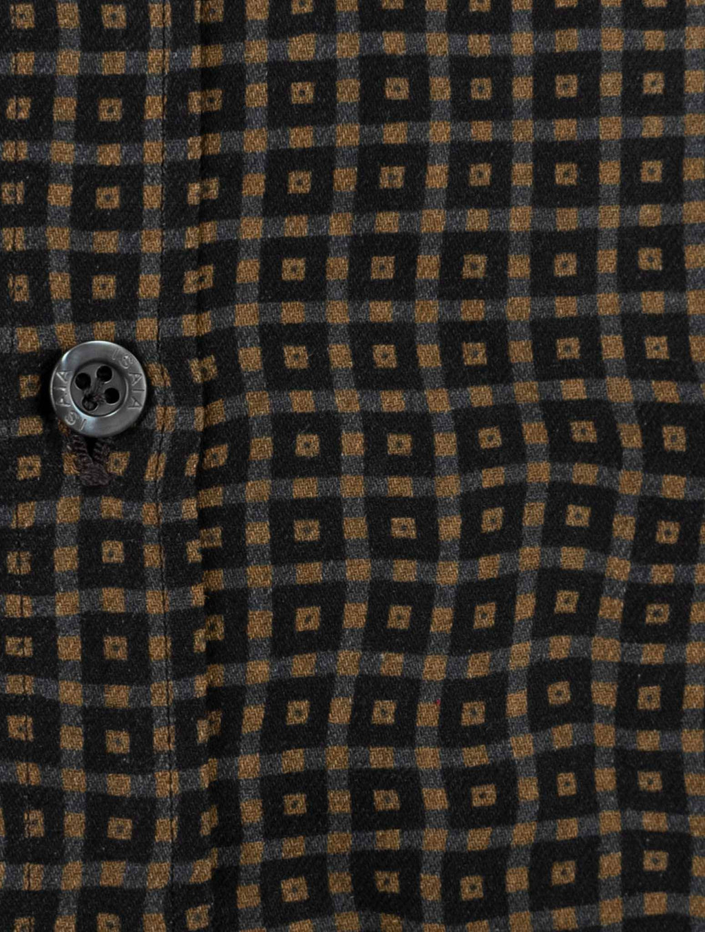 Isaia Brown Cotton Shirt