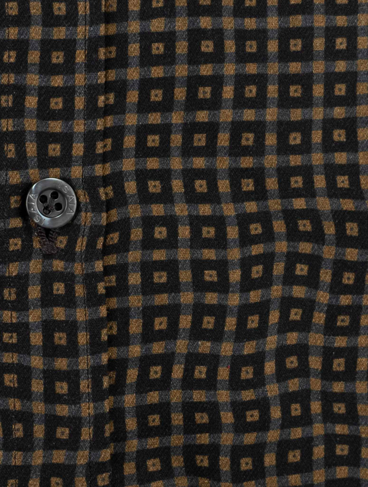 Isaia Brown Cotton Shirt
