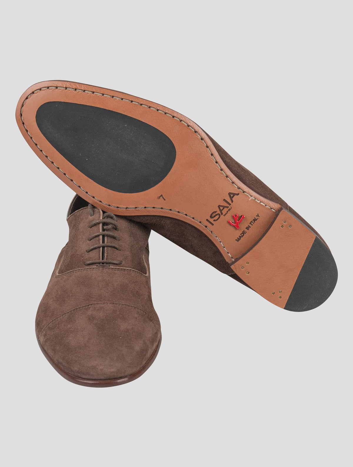 Isaia Brown Leather Suede Dress Shoes
