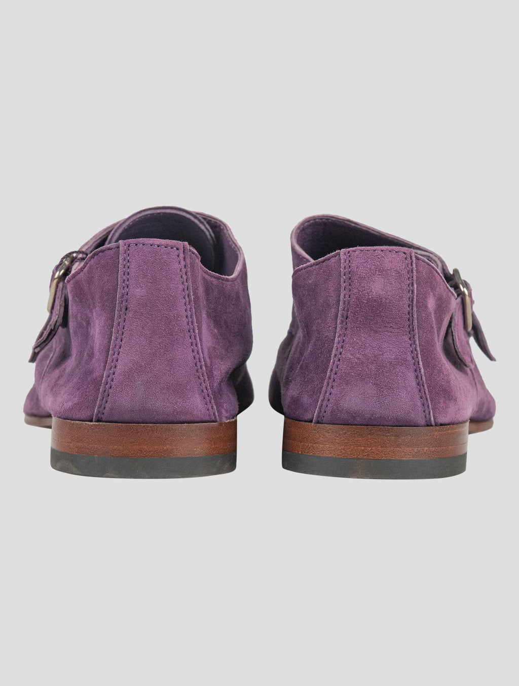 Isaia Purple Leather Suede Loafers Shoes