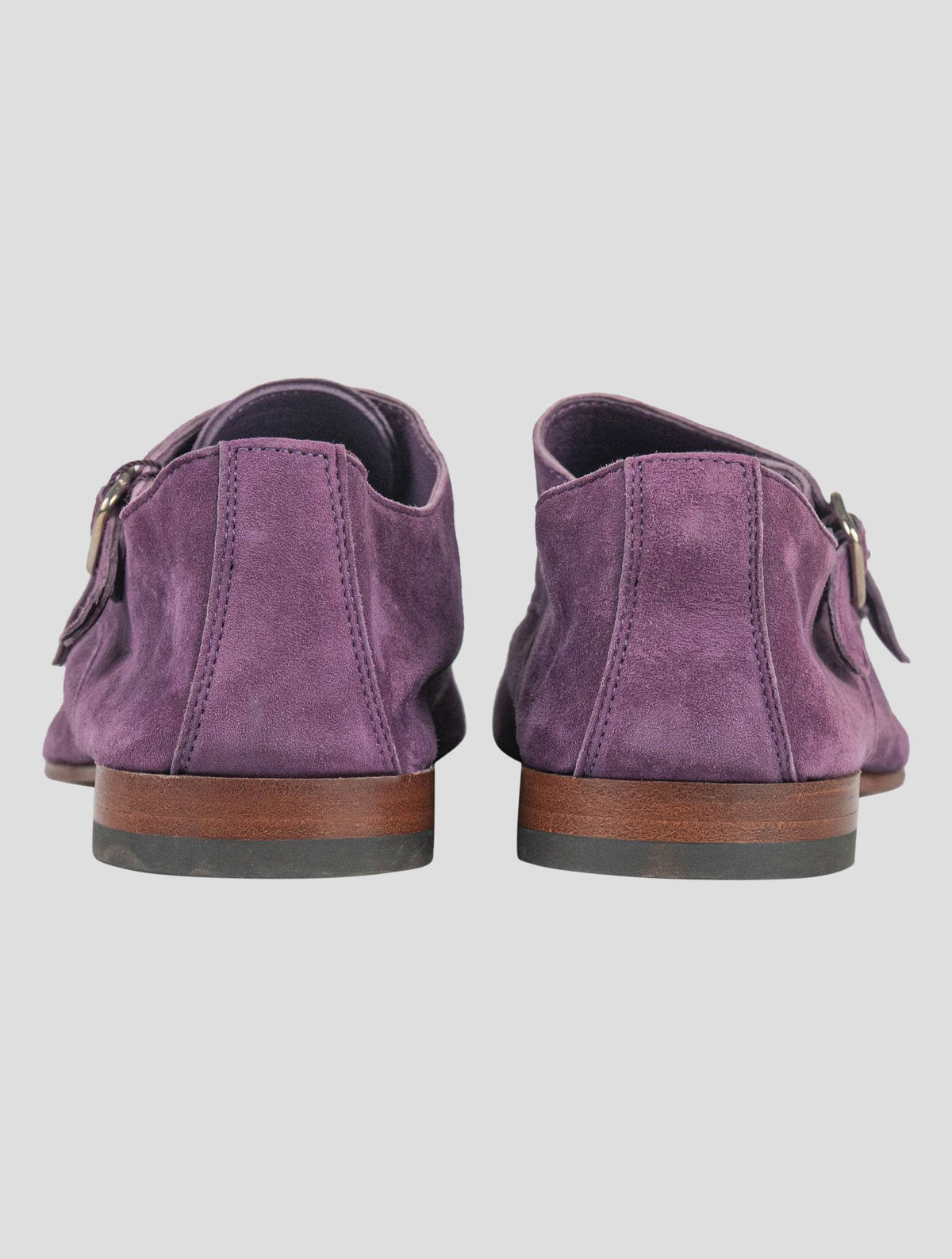 Isaia Purple Leather Suede Loafers Shoes