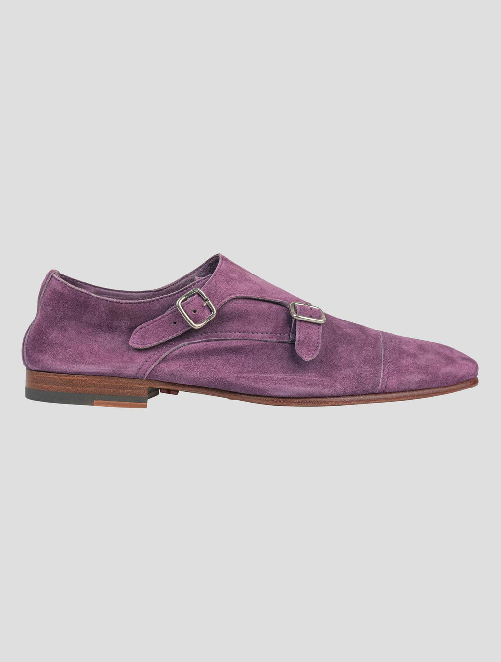 Isaia Purple Leather Suede Loafers Shoes