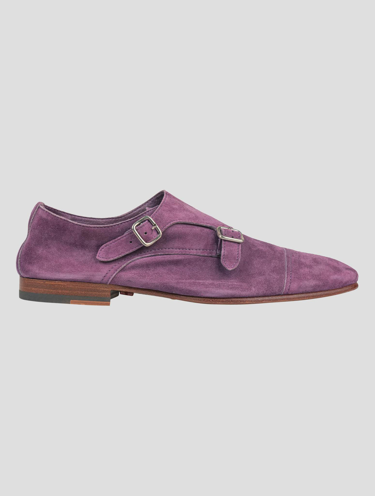 Isaia Purple Leather Suede Loafers Shoes