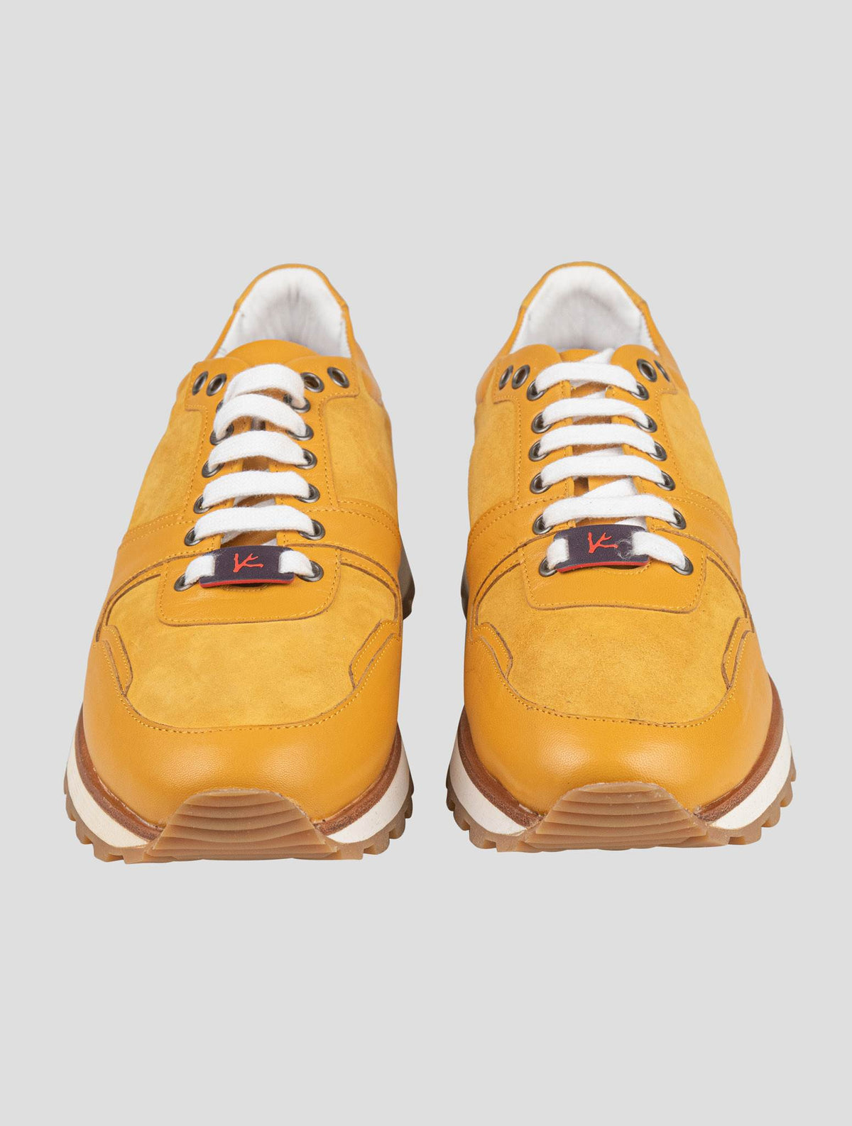 Isaia Isaia Yellow Leather Suede Leather Sneakers Shoes Yellow 001