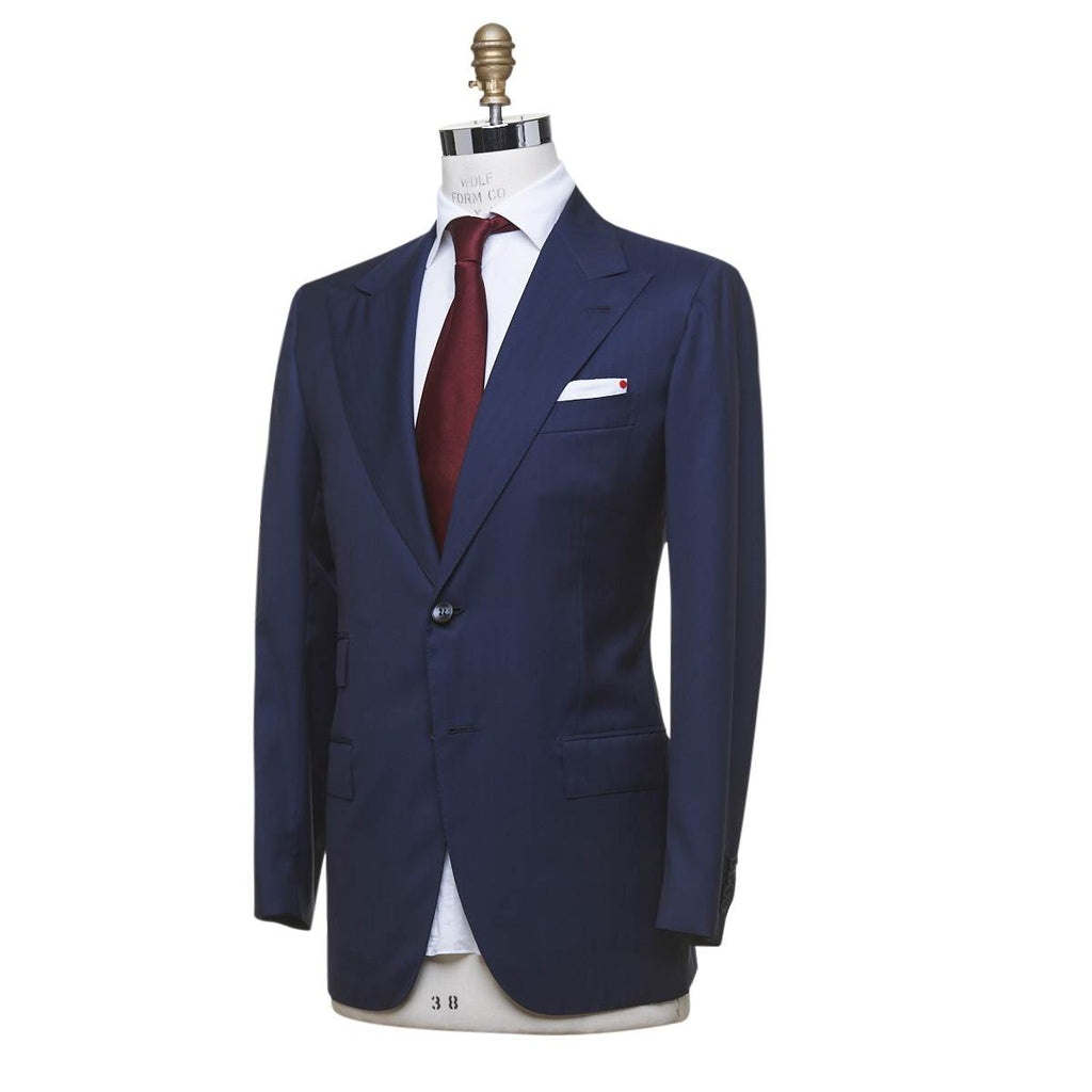 Kiton KITON Blue Virgin Wool Silk Suit EVO Blue 001