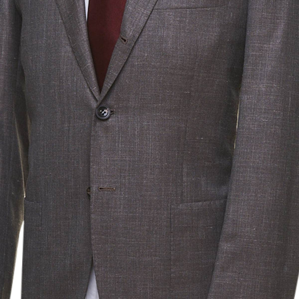 KITON Gray Wool Silk Linen Suit