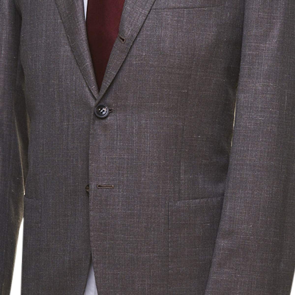 KITON Gray Wool Silk Linen Suit