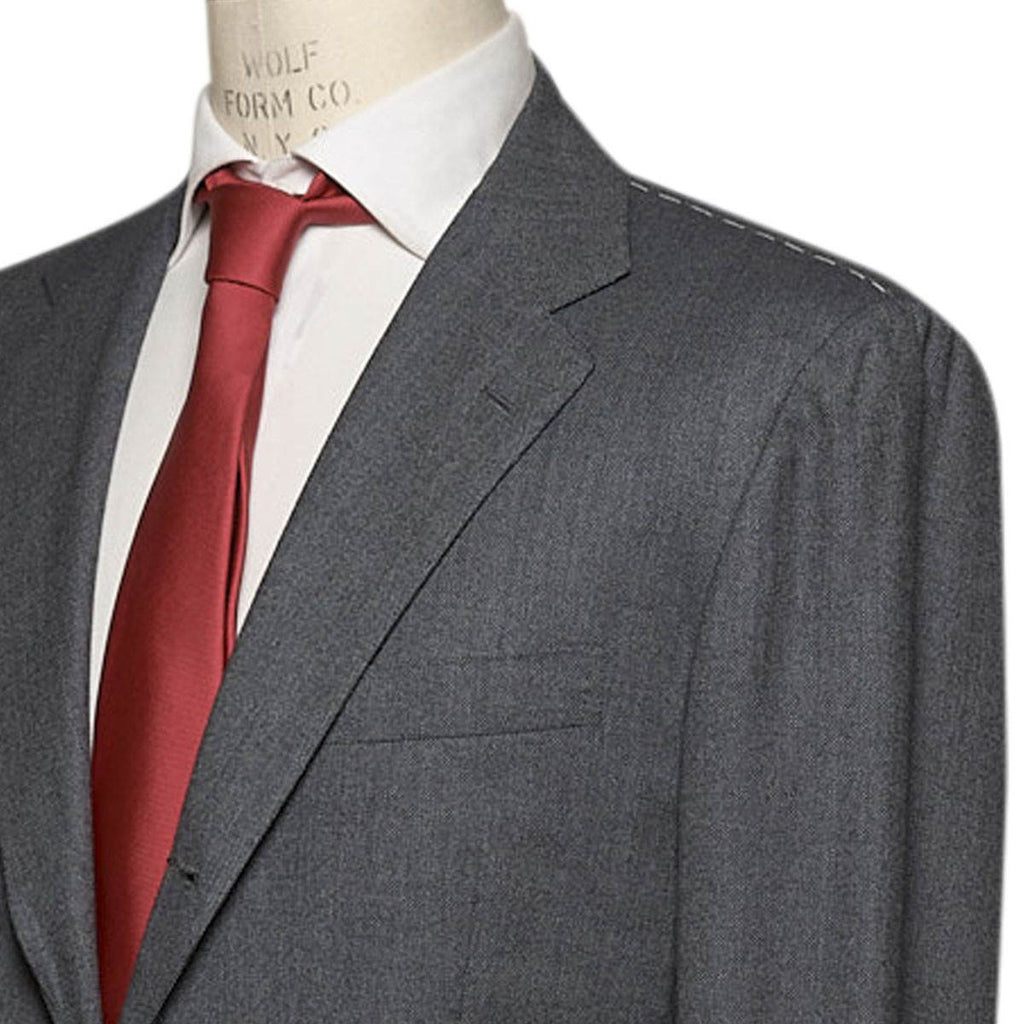 KITON Blue Gray Wool 14 Micron Stretch Suit