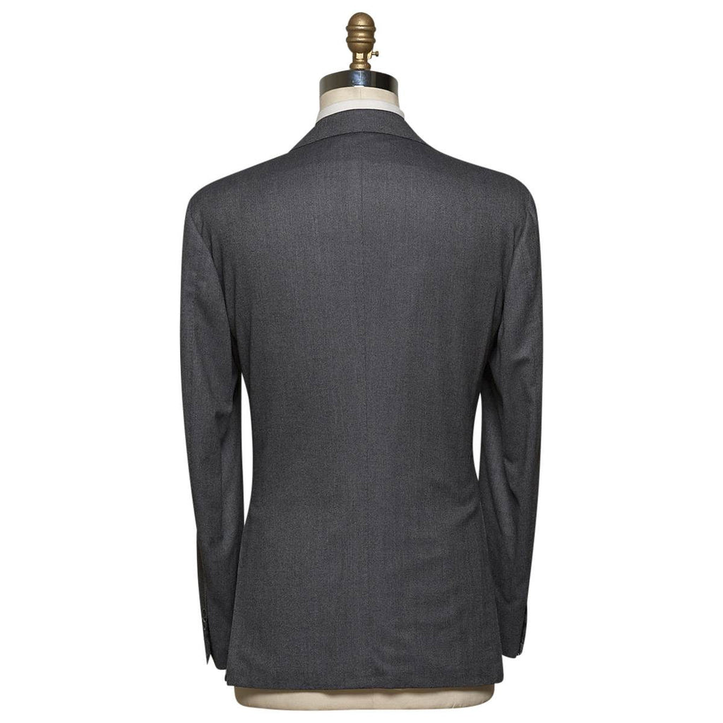 KITON Blue Gray Wool 14 Micron Stretch Suit
