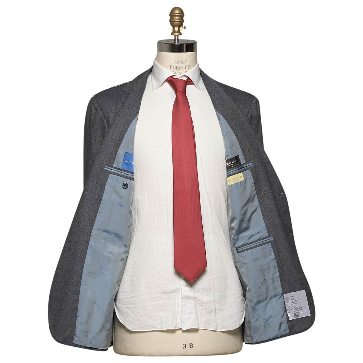 KITON Blue Gray Wool 14 Micron Stretch Suit