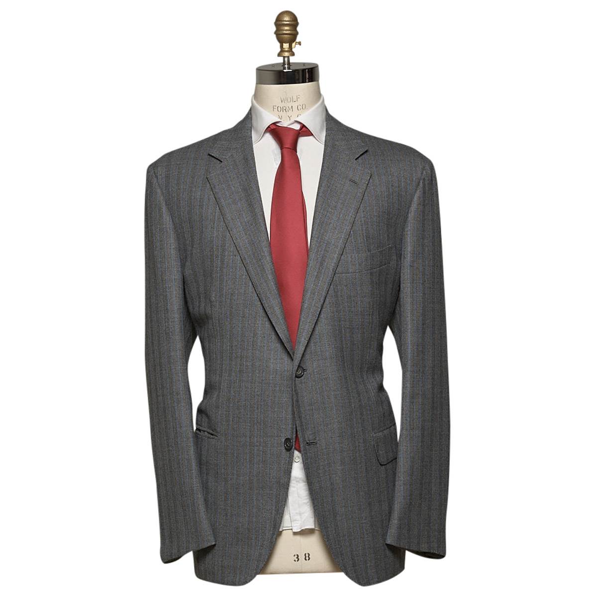 Kiton KITON Gray Blue Wool Suit Gray/Blue 000