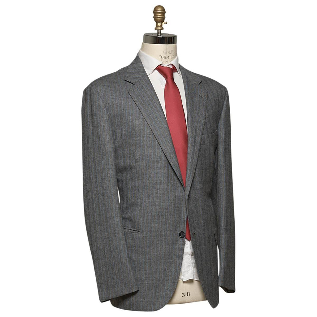 Kiton KITON Gray Blue Wool Suit Gray/Blue 001